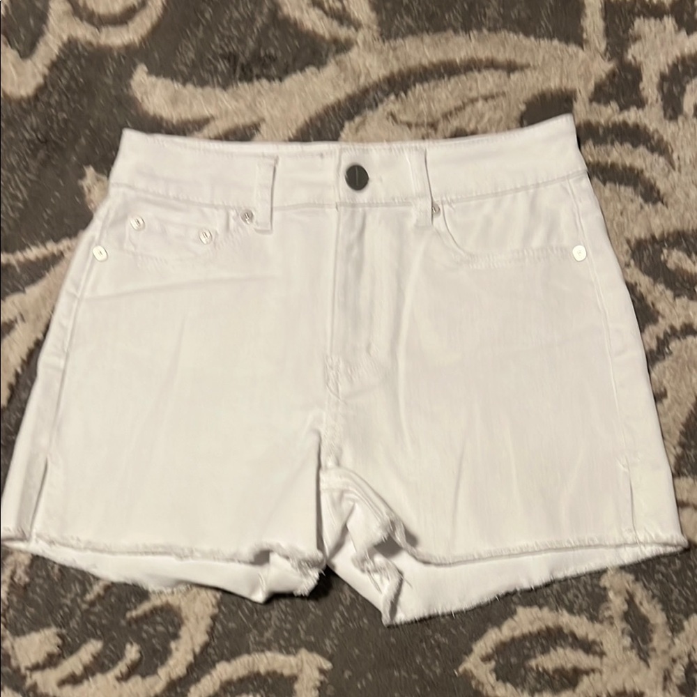 Classic White Jean Shorts stretchy high rise size 25